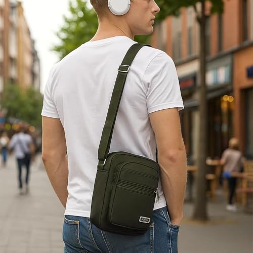 Small Crossbody Bags for Women Men, Shoulder Sling Bag with 4 Zipper Pockets Phone Purses Wallet for Travel Work Daily Use2