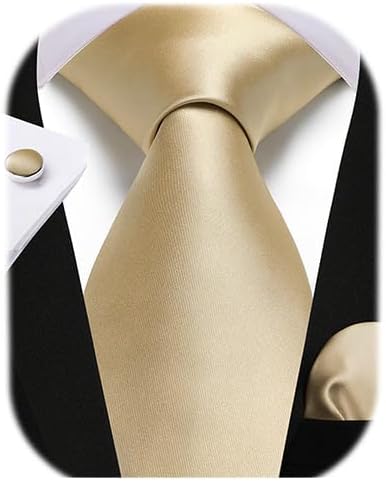 Enlision Mens Ties Solid Color Satin Necktie Ties for men Handkerchief Cufflinks Pocket Squares for Wedding