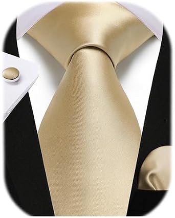 Enlision Mens Ties Solid Color Satin Necktie Ties for men Handkerchief Cufflinks Pocket Squares for Wedding