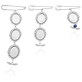 SHINEOFI Colgantes para Marcos de Fotos Ovalados en 3 Piezas, Amuletos para Recuerdos de Boda, Base para Bricolaje, Charm Marco para Ramo de Novia, Decoración Conmemorativa