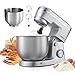 VEVOR Robot Pâtissier 4,2 L et 5,7 L, Batteur sur Socle 1500 W, Mixeur à Pâte 10 Vitesses, Tête Inclinable, Bol en Inox, avec Crochet Pétrisseur, Fouet et Batteur, pour Mélange Fouettage Pétrissage