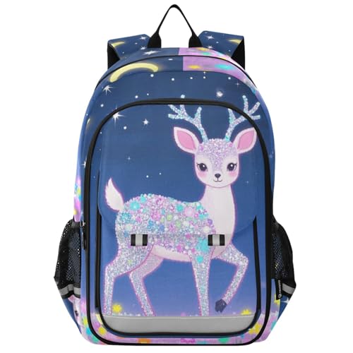 Yoogain Mochilas para niños de 8 a 12 años, bolsa ligera para libros para niños y niñas de 5º grado en varios colores, diseño de dibujos animados con lentejuelas falsas, color beige