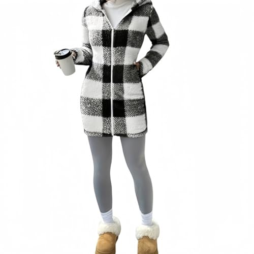 Veste cardigan à capuche en peluche idéale pour vos sorties d'hiver