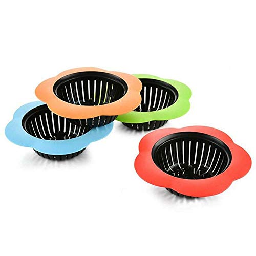QuiCi 2-Paquete de Cocina en Forma de Flor Catcher Fregadero de Agua Colador de Filtro Tapón de Drenaje de Piso Baño Catcher Tapón de Drenaje Cover