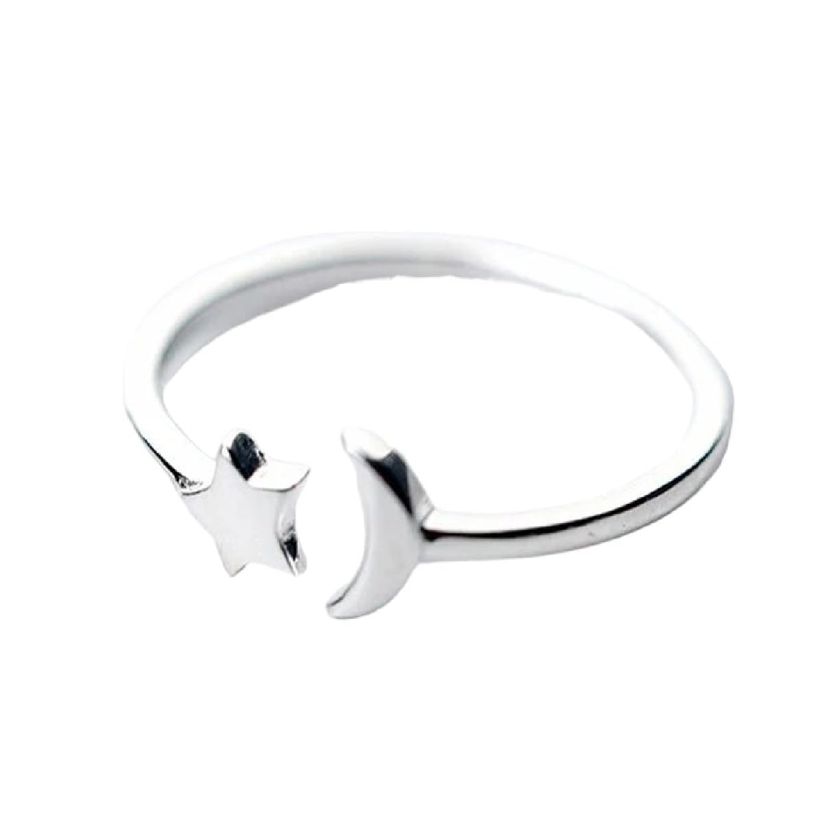 Bague étoile lune ajustable pour illuminer vos tenues chic