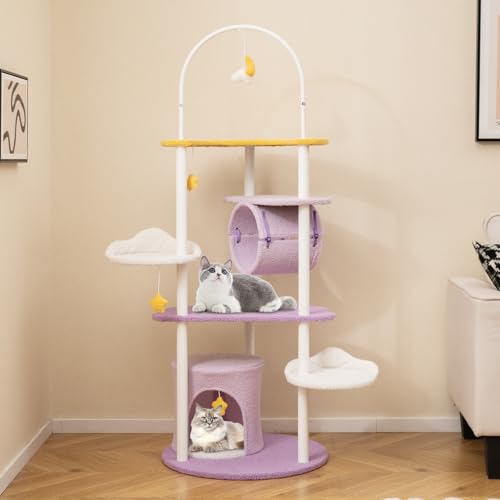 Torre para gatos multi-nivel 62 pulgadas con base redonda miniatura 2
