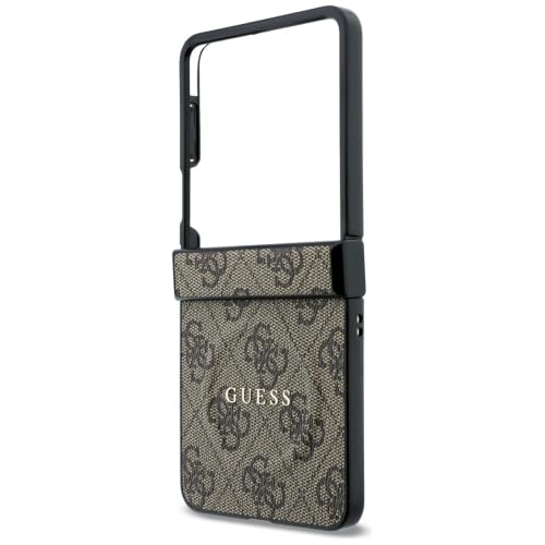 Image of CG MOBILE Guess [Official Licensed], Protective Case Designed for Galaxy Z Flip 8 | Magnetic System| 4G PU Leather Case with Classic Logo - Brown