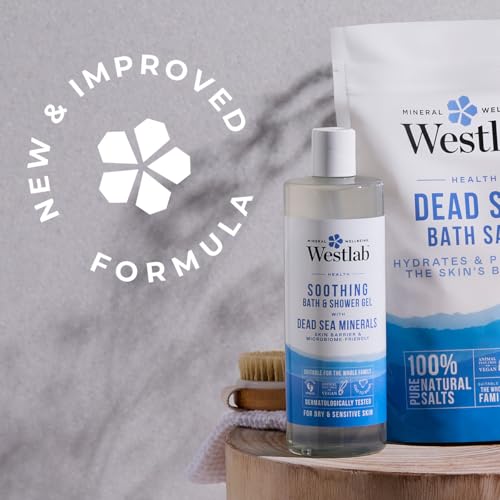 Westlab Dead Sea Salt Bath & Shower Gel 500ml - 95% Naturally derived ingredients - For Dry & Sensitive Skin - Skin Barrier and Microbiome-Friendly - Image 3