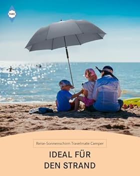 Fare Reisparasol met 50 uv-bescherming, TÜV-certificaat voor in je koffer, in het vliegtuig, naar de camping, op het balkon, op het strand of in de tuin, rood
