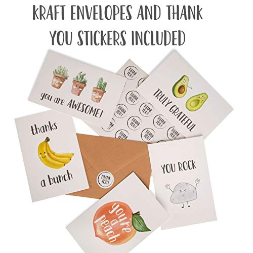 Vns Creations 40 Funny Thank You Cards With Envelopes & Stickers - Employee Appreciation Cards - Cute Thank You Cards - Funny Thank You Notes - Funny Blank Cards For Teachers, Employees, And Coworkers #TOP1
