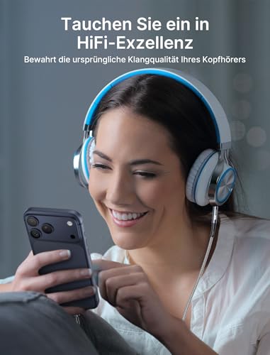 JSAUX USB C auf Aux Kabel 1M, USB Typ C auf Klinke Kabel 3.5mm Audio Aux Dauerhaft kompatibel mit iPhone 17 Air Pro Max/16/15, Galaxy S25/S24/S23 Ultra, iPad Pro, Pixel, Huawei P40, Auto-Lautsprecher
