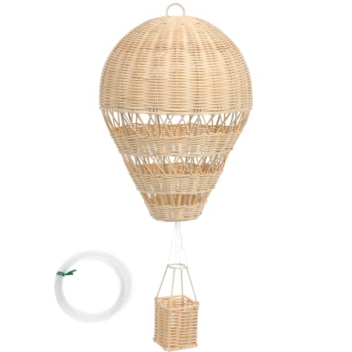 Alipis Natural Rattan Woven Hot Air Balloon Decor 13.38X9.84X2.36In Kids