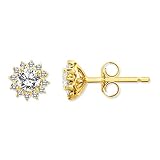 10K White Gold Diamond Halo Stud Earrings (1/5 cttw, I-J Color, I2-I3 Clarity)