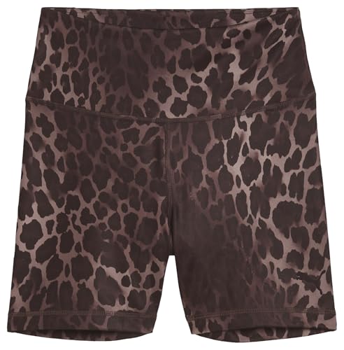 PUMA W TAD Essential Spotted Haze - Pantaloncini Aderenti HW 12,7 cm, Colore: Marrone Cioccolato