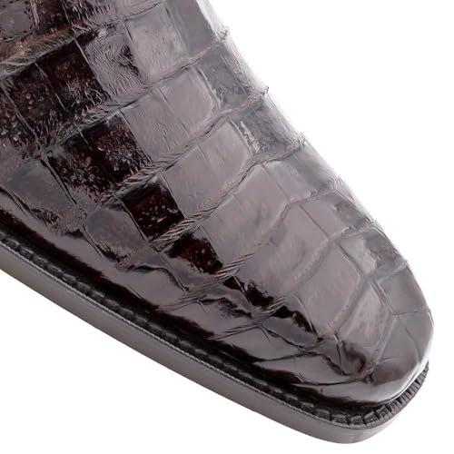 Image of Mezlan Anderson Crocodile Lace Up - Men's Genuine Crocodile Plain Toe Blucher with Memory Foam Insole - Handmade in Spain