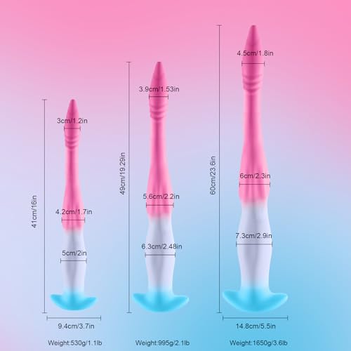 Image of 20'' Long Butt Plug Anal Sex Toys, Huge Buttplug Prostate Plug Big Silicone Butt Plug Trainer, Large Anal Plug Wearable Soft Long Anal Dilator for Advanced Men Women Couple Gay
