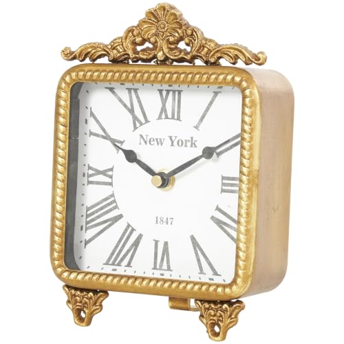 Reloj de metal de estilo antiguo dorado para decorar mesas de salón 2