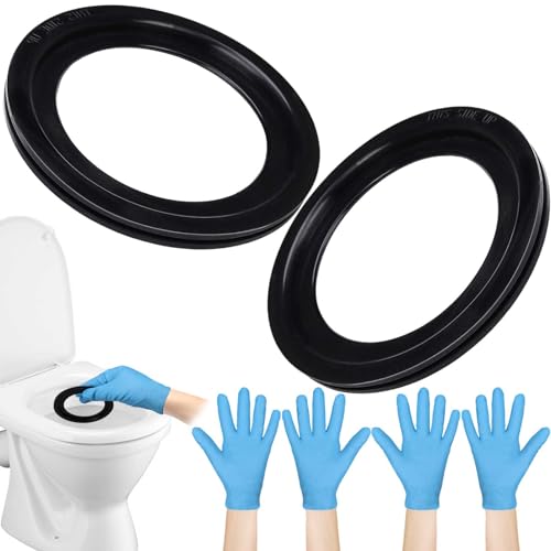Image of 6Pcs RV Toilet Seal Kit Include 2 Flush Ball Gaskets＆4 Gloves,Flush Ball Seal Replacement 385311658 for Dometic 300 /310 /320, Leakproof Toilet Seals Parts, RV Camping Trailer Accessories