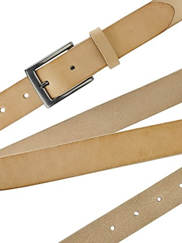 NYFASHION101 Men's Cowhide Full Grain Genuine Leather Skinny Slim Belt w/Snap on Buckle, Plus Size3