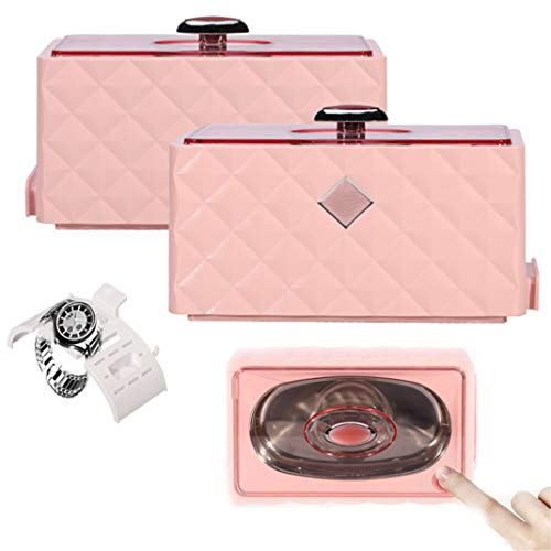 Preisvergleich Produktbild Mini Berühren Sie Ultraschall Reinigung, Haushalt Schmuck, Gläser, Schmuck, Jade, Diamant, Klein Ultraschallreiniger Reinigungsgerät, Edelstahl Ultraschallbad,Rosa