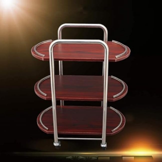 Storage Cart for Variety Applications Mobile Storage Rack Trolley 3 Tier Kitchen Serving Trolley Large Shelves with Wheel Wine Cart Tea Cart Dining Cart Bathroom Kitchen-6L9JStNQ