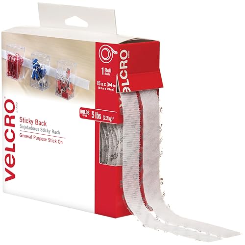 Velcro Brand 90277B Sticky Back Hook And Loop Fasteners – Peel And Stick Permanent Adhesive Tape Keeps Classrooms cover