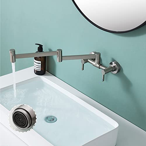 Grifo de latón para llenado de ollas mezclador agua caliente fría doble orificio 4