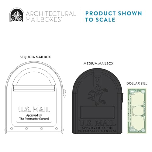 Image of Architectural Mailboxes Sequoia Post Mount Mailbox, White, Large