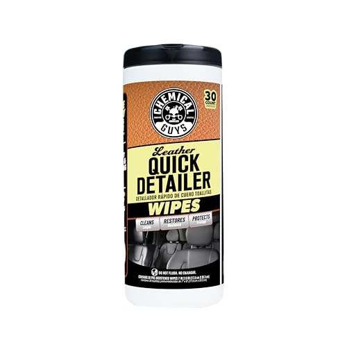 Chemical Guys Leather Cleaning Quick Detailer Wipes (Works on Natural, Synthetic, Pleather, Faux