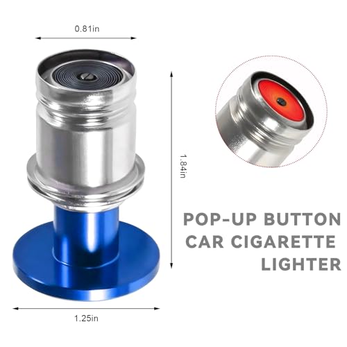 Image of Nitrous Car Cigarette Lighter, 12 Volt Aluminum Auto Cigarette Lighter Plug Replacement, Universal Cigarette Lighters Button Decoration for Most Vehicle Socket Size A
