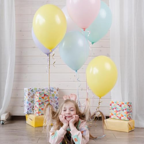 Image of Pastel Balloons Latex Pastel Birthday Decorations 30 Pack 18 inch Round Helium Multicolor Macaron Rainbow Decor for Birthday Rainbow Party Baby Shower Wedding Easter Balloons Decorations