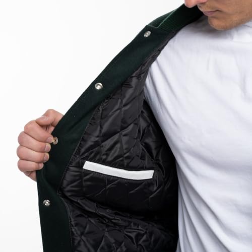 Image of Varsity Base Letterman Jacket (16 Color Options) S to 5XL (Wool, Leather Sleeves)