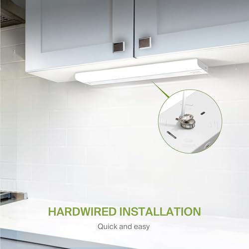 Image of ASD LED Under Cabinet Lighting Hardwired, 32 Inch 16W 2700K-5000K Selectable, 1436LM, CRI90+, Direct Wire Linkable Under Counter Lights for Kitchen, Dimmable Under Cabinet Lights, White, UL Certified