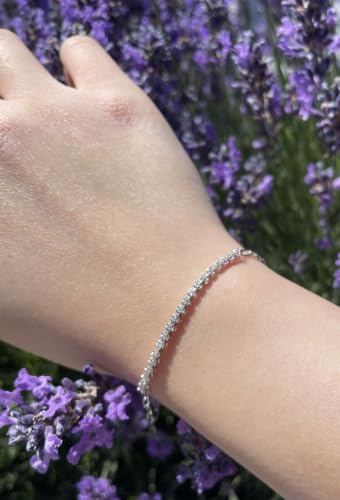 Image of Polar Light Signature Canadian Diamond Charm Bracelet in .925 Sterling Silver - Choice of Rolo or Paperclip Style Chain