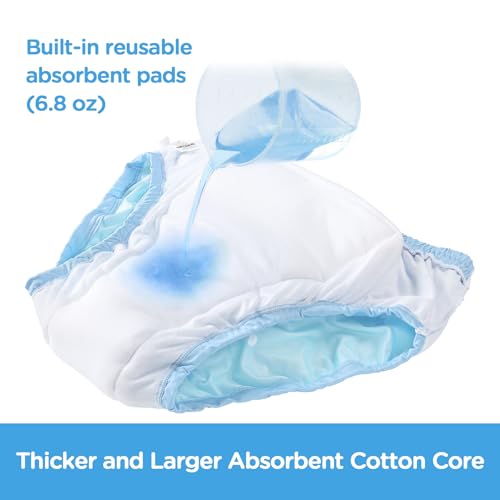 Image of Littleforbig Soft Silky Underwear Comfortable Washable Reusable Adult Training Pants - Little Dreamers L Blue