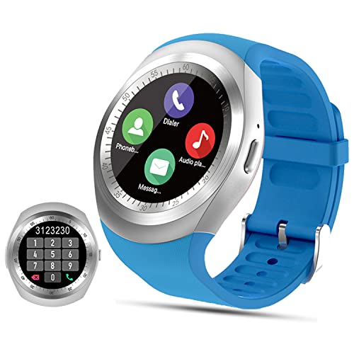 SEPVER Smartwatch Damen Herren Smartwatch mit Telefonfunktion, Smart Watch mit SIM Karte Slot Touchscreen Schrittzähler, Sport Fitness Uhr für Android Handy Huawei Samsung Xiaomi Sony LG (Blau) Cover