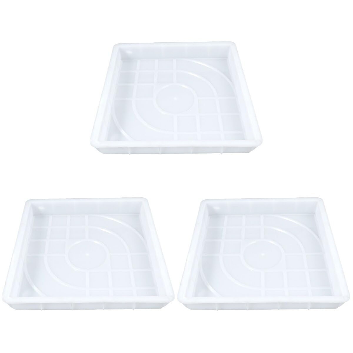 BESPORTBLE Paving Sidewalk Mold Reusable Walk Path Molding Maker Stepping Stone Pavement Paving Moulds DIY Lawn Floor Brick Moulds 3Pcs, White