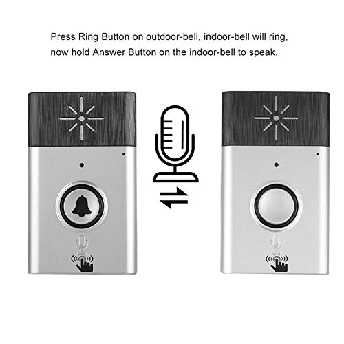 Intercom Deurbel, Slimme Draadloze Voice Deurbel Toegangscontrolesysteem Binnen- / buitendeurbel - 300m bereik(Zilver) - Image 6