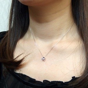 Amazon.co.jp: ダイヤモンドペンダント/ネックレス 一粒 K18 ホワイト
