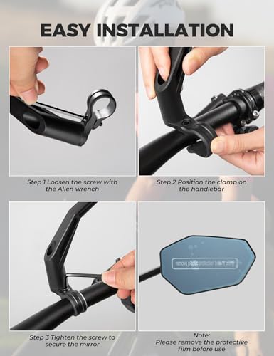 Rétroviseur vélo électrique grand angle et miroir incassable réglable