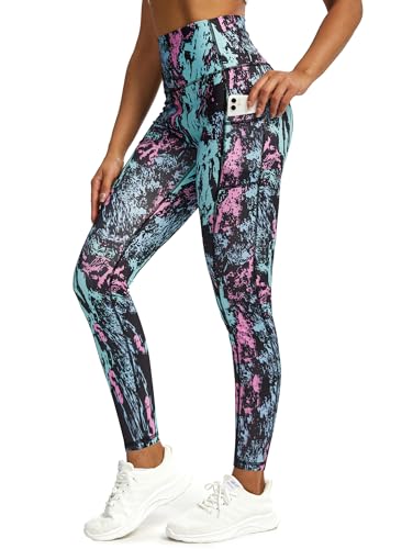 Tuspryt Sport Leggings Damen Lang,Blickdichte Printed Sporthose Damen...