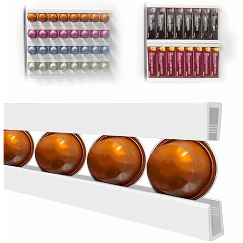 Tinkeep 8pcs K Cup Holder Wall Mount,Self Adhesive Coffee Pod Holder,Organizer for instant packets/tea/facial mask,Functional Home and Kitchen Accessories Organizer Cover