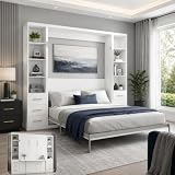 MLZTINGR Queen Murphy Bed with Side Storage