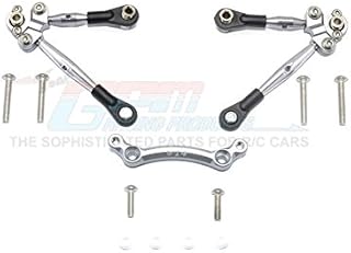 Aluminum Front Tie Rods With Stabilizer For C Hub For 1/10 Traxxas Ford GT 4-Tec 2.0 83056-4/4-Tec 3.0 93054-4 - 3Pc Set Gray Silver