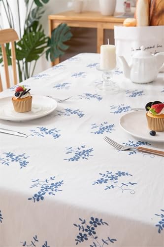 Nappe rectangulaire durable en coton bleu résistante - 7