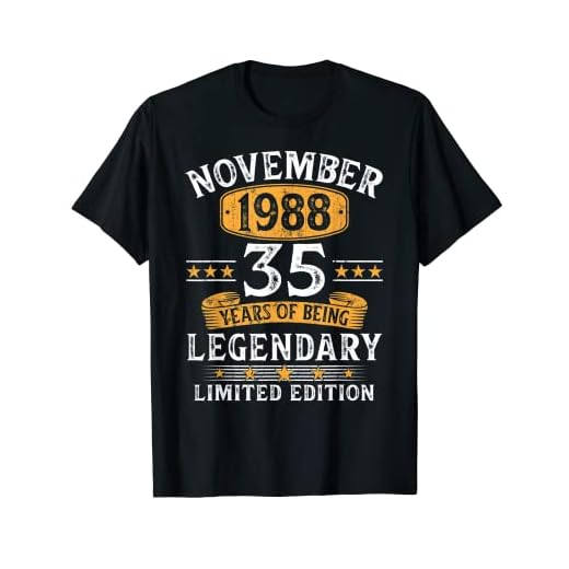 Nacido En Noviembre 1988 Vintage 35 Años Regalo Hombre Camiseta