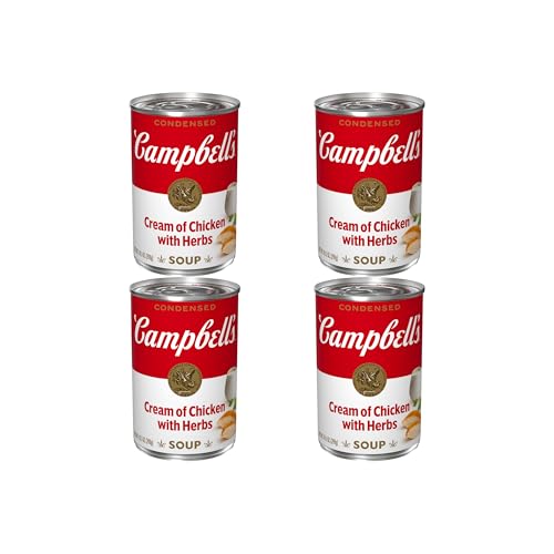 Campbell's Condensed Cream of Chicken Soup With Herbs, 10.5 oz Can (Pack of 4)