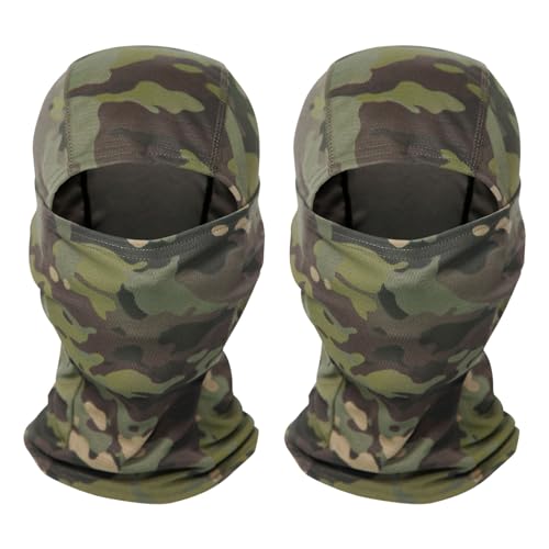 SKHAOVS 2 Piezas Pasamontañas de Camuflaje Táctico, Balaclava Transpirable para Hombre, Máscara para Caza Ciclismo Bicicleta Esquí (2 PCS)