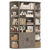 HOSTACK 75' Tall Book Shelf and Bookcase, 6 Tier Bookshelf with Storage, 47' Wide...