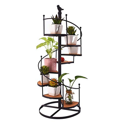 Axdwfd Floating Shelves Flower Pot Shelves Metal Spiral Staircase Design Display Holders 8 Tier Home Desktop Ornaments Storage Shelf Home Garden Decorative Stand 120cm/100cm